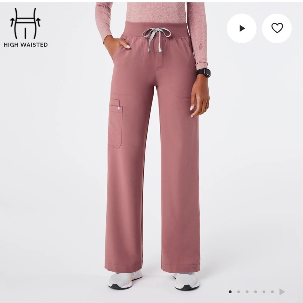 Mauve Figs wide leg scrub pants